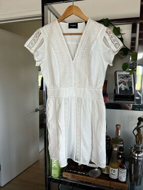 NWT The Kooples English Embroidery Lace Trim Cap Sleeve Dress